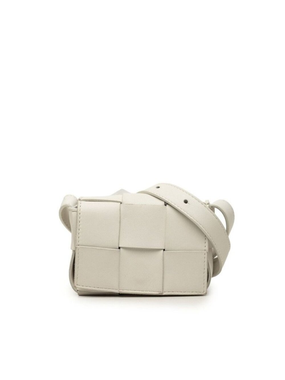 Bottega Veneta Maxi Intrecciato Cassette Mini Crossbody Shoulder Bag White